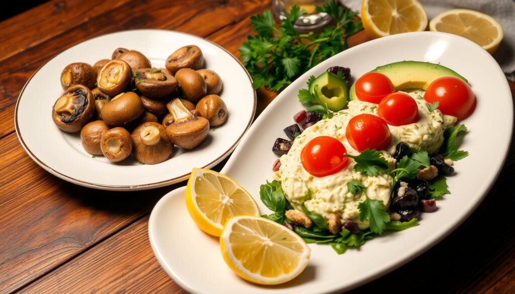 Mushrooms and Avocado Dinner