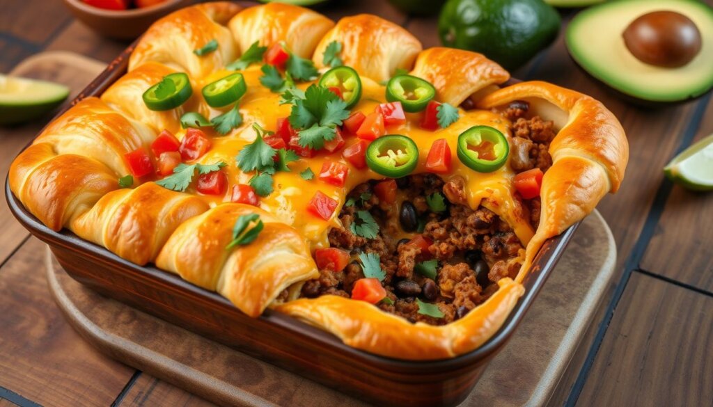 crescent roll taco bake