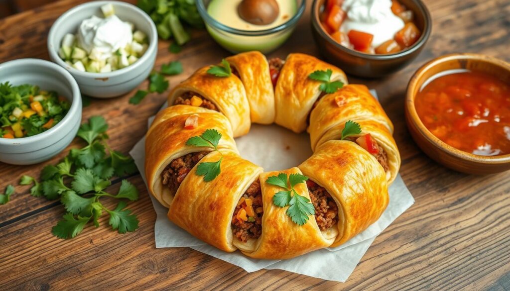 crescent roll taco ring