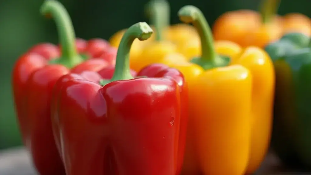 Man's hand stuffing a green bell pepper with a filling mix, in a cooking setting